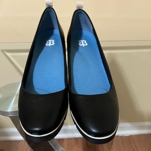 Betabrand Black Wedge Loafers